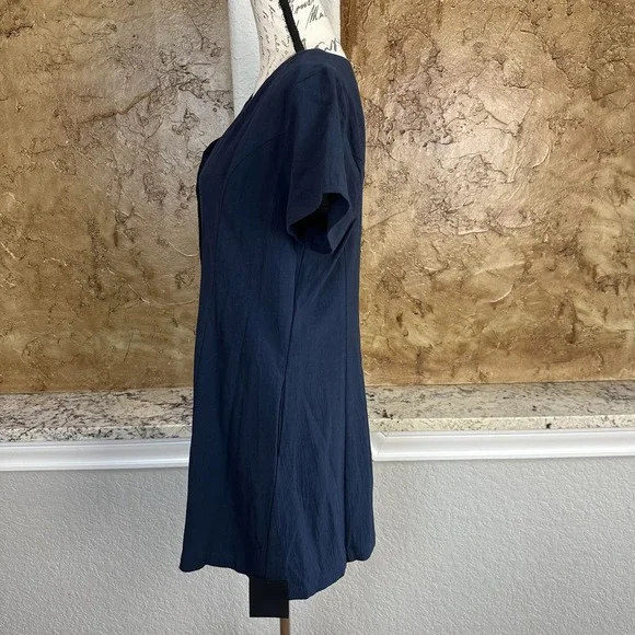 NWT Lulus Everyday Sweetness Mini Dress Large Button Front Pockets Navy Blue - Picture 5 of 11